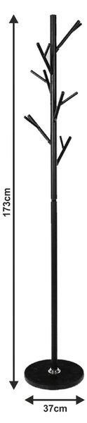 Cuier pom EFRAN, negru, metal, 37x173 cm