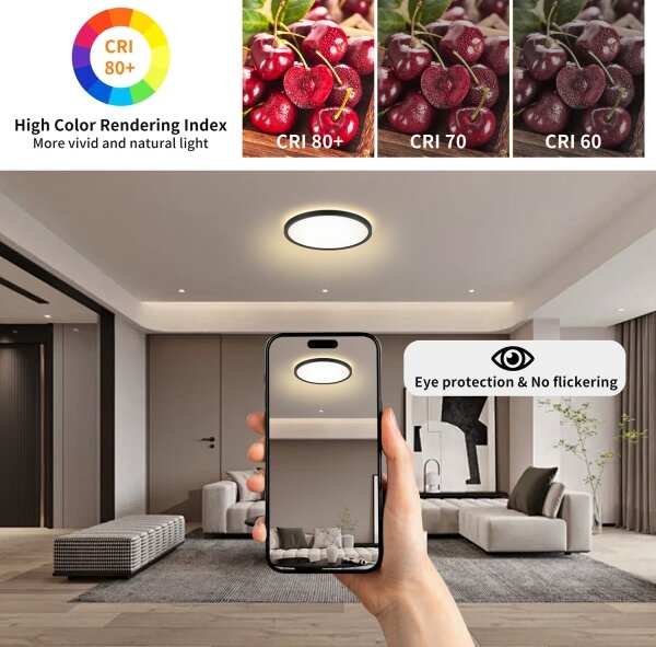 Plafonieră LED pentru baie Brilagi ULTRA SLIM LED/18W/230V d. 30 cm negru IP54