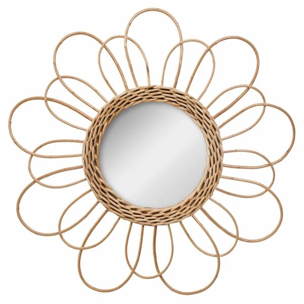 Oglindă decorativă într-o ramă de răchită, Ø 38 cm