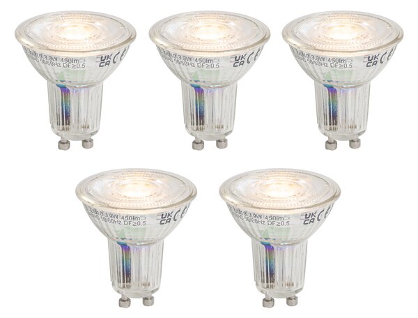Set de 5 becuri LED GU10 50 reglabile 3,9W 450 lm 2700K Longlife
