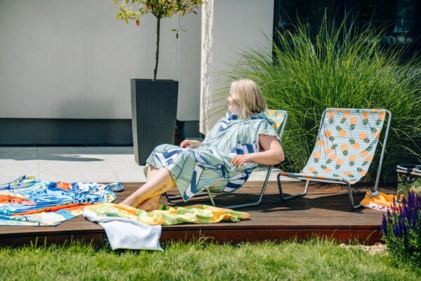 Poncho prosop de plaja NAVARI albastru 80x145 cm
