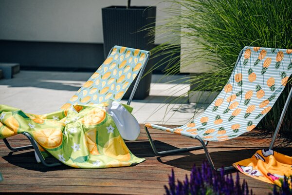 Sezlong de plaja pliabil SAND PINEAPPLE, colorat