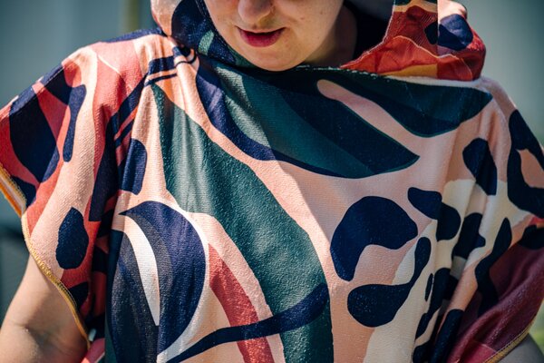Poncho prosop de plaja SAFARI colorat 80x145 cm