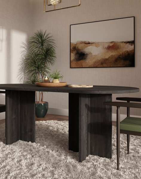 Masă de dining ovală Loen, frasin portland (203x90 cm)