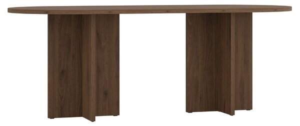 Masă de dining ovală Loen, nuc okapi (203x90 cm)