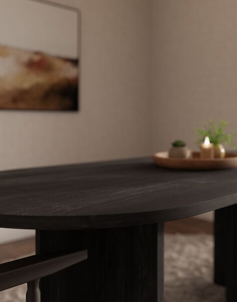 Masă de dining ovală Loen, frasin portland (203x90 cm)