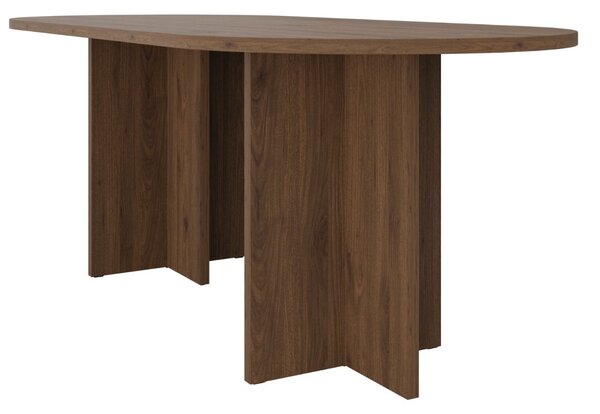 Masă de dining ovală Loen, nuc okapi (203x90 cm)