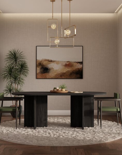 Masă de dining ovală Loen, frasin portland (203x90 cm)