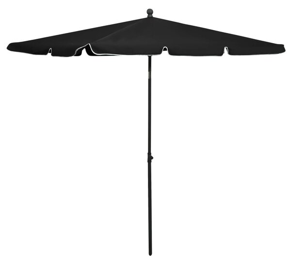 Umbrelă de grădină cu stâlp, negru, 210x140 cm