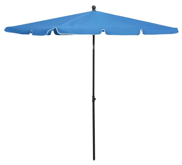Umbrelă de grădină cu stâlp, albastru azuriu, 210x140 cm