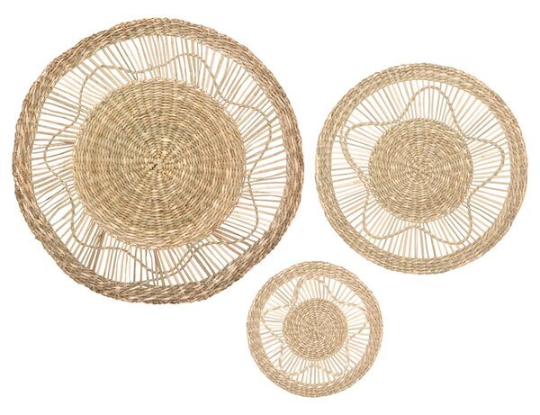 Decor de perete iarbă de mare, 3 cercuri