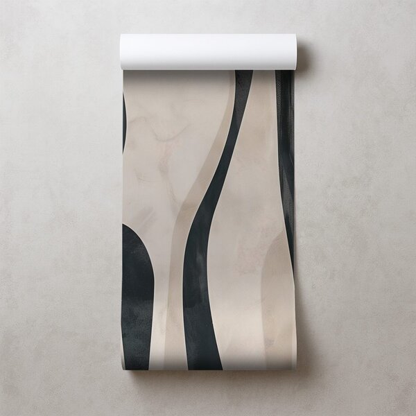 Tapet linii abstracte alb-negru