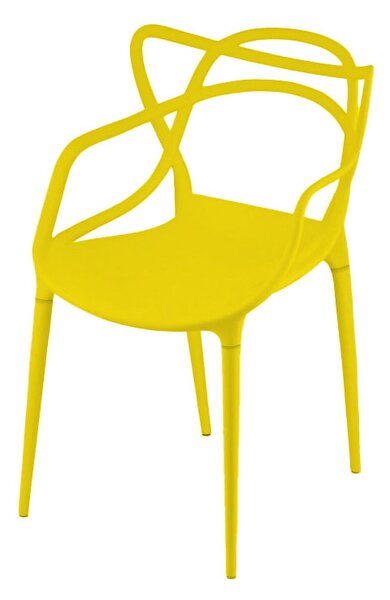 Set de gradina KATO SIRVON - 2 scaune si masa rotunda, negru/galben
