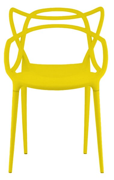Set de gradina KATO SIRVON - 2 scaune si masa rotunda, negru/galben