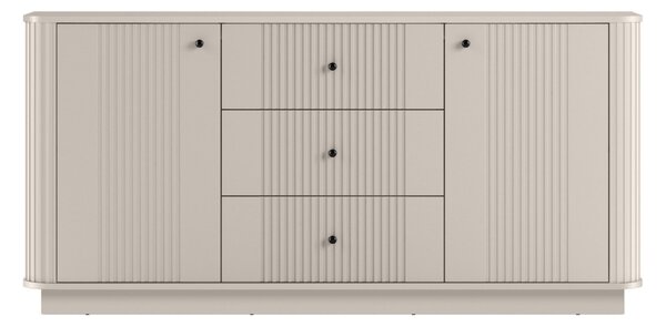 Comodă cu sertare pe soclu Vesper 160 cm - cashmir / mânere negre