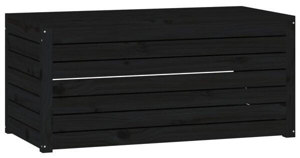 Ladă depozitare grădină, negru, 101x50,5x46,5cm, lemn masiv pin
