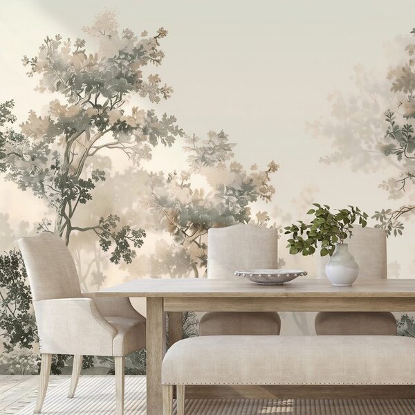 Fototapet peisaj forestier minimalist