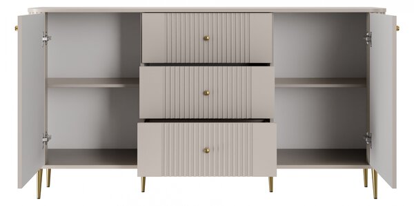 Comodă cu sertare Vesper 160 cm - cașmir / picioare aurii