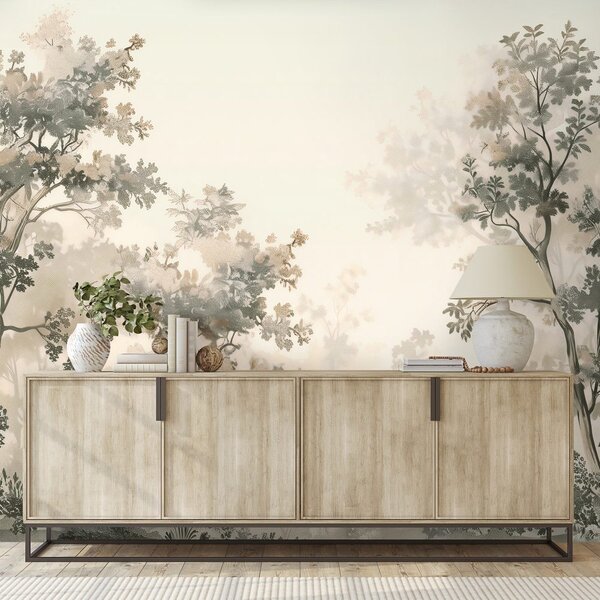 Fototapet peisaj forestier minimalist