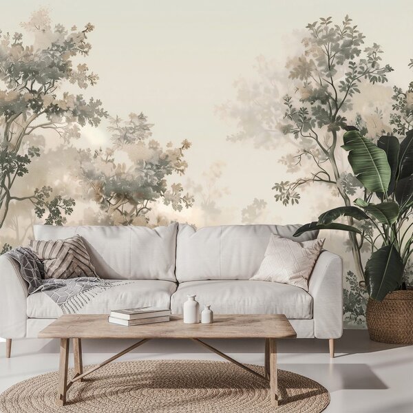 Fototapet peisaj forestier minimalist