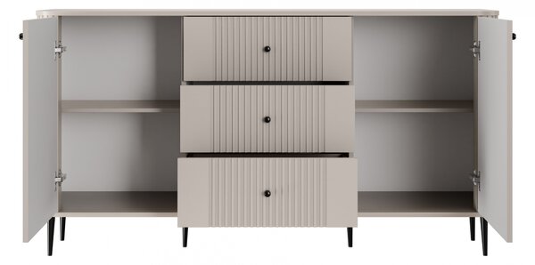 Comodă cu sertare pe picioare Vesper 160 cm - cașmir / picioare negre