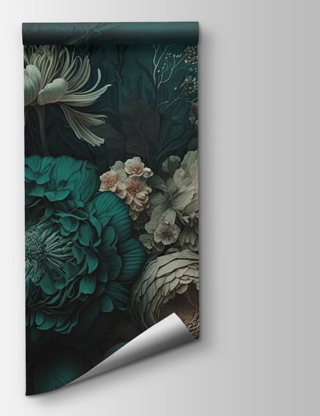 Fototapet Compoziție florală elegantă cu nuanțe profunde, Fototapet flori 3D, Fototapet populare, u75402 - Tapeko.ro