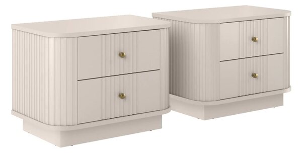 Set de noptiere Vesper 56 cm cu mânere aurii - culoare cașmir
