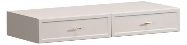 Consolă suspendată cu sertare Lorini 100 cm - cașmir / mânere aurii T-bar