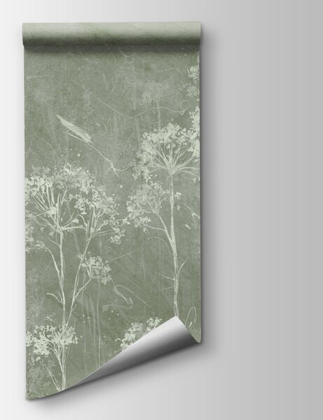 Fototapet O flori albe pe un fundal verde, Fototapet copii, Fototapet populare, u96551v1 - Tapeko.ro