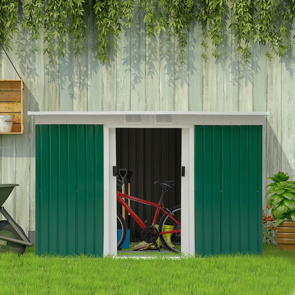 Casuta gradina, sopron pentru depozitare si organizare 277x130x173cm, verde Outsunny | Aosom RO