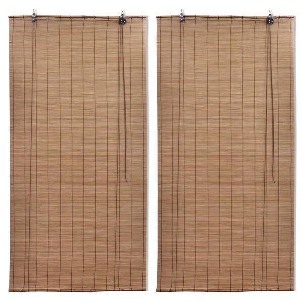 Jaluzele din bambus tip rulou, 2 buc., maro, 80 x 160 cm