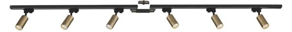 Spot în sistem de șină Zuma Line 3022 TUBE 6xGU10/35W/230V negru/auriu