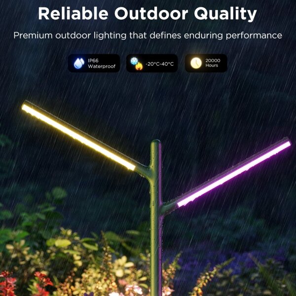 SET 2x lampă LED RGBICWW dimabilă de exterior Govee LED/36W/230V IP66 2700-6500K Wi-Fi