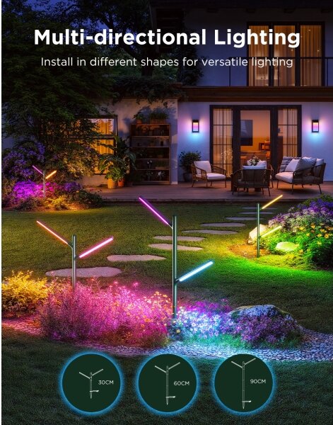 SET 2x lampă LED RGBICWW dimabilă de exterior Govee LED/36W/230V IP66 2700-6500K Wi-Fi