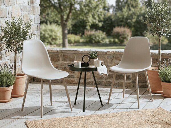 Set de gradina OSAKA SIRVON - 2 scaune si masa rotunda, gri-maro