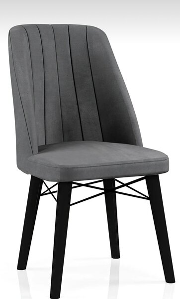 Scaun Babyface Madrid Gri Antracit Picioare Negru