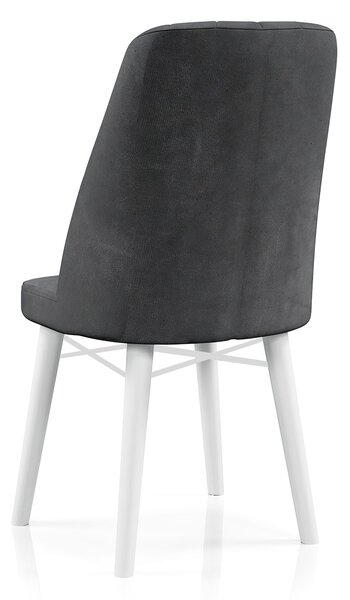 Babyface Madrid Set Masa Extensibila 80 x 130-170 cm si Scaune 6 Bucati Gri Antracit