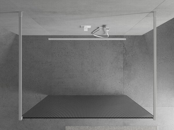 Mexen Kioto, Masa de dus Walk-In 100 x 200 cm, sticla 8 mm cu model nervuri, profil alb, 800-100-002-20-09