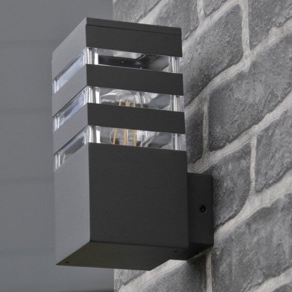 Aplica de exterior LED RGBW TEKSAS, reglabilă, 1xE27/9W/230V IP44, antracit