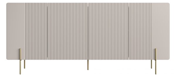 Comodă cu patru uși Malmi 200 cm - cashmere / crema bianca / picioare aurii