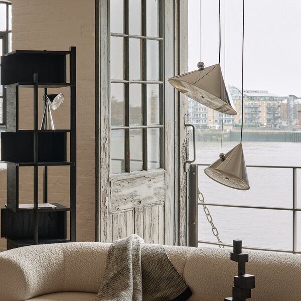 Tom Dixon Lampă suspendată LED Pose de Dixon, argintiu, Ø 43 cm, oțel, dimabil, reglabil, Metalic, Camera de zi / sufragerie, Metal, Design