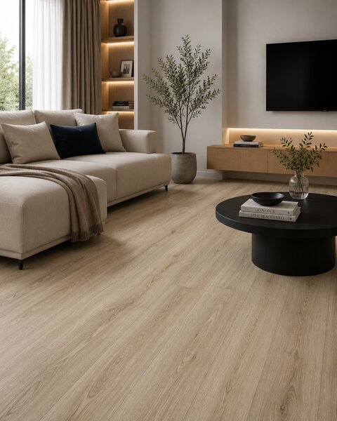 Parchet LVT 8003-1 Bej Aspect Lemn - Pardoseala Vinil 2 mm, Clasa Trafic 32 2.8 mp = 1 cutie ( 18 buc 15 x 1050 cm)