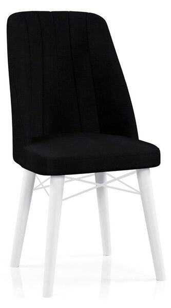 Scaun Babyface Madrid Negru Picioare Albe