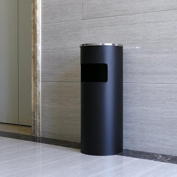 Scrumieră cu coș de gunoi SMOKE, 60,5x24,5 cm, negru SongmicsHome