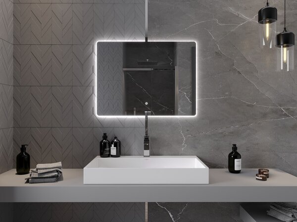 Mexen Sun, oglinda baie LED cu iluminare din spate 80x60 cm, 6000K, anti-aburire, 9807-080-060-611-00