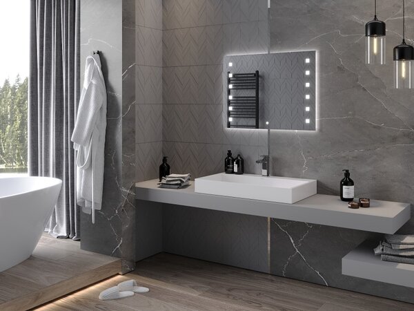 Mexen Ner, oglinda baie LED cu iluminare din spate 80x60 cm, 6000K, anti-aburire, 9809-080-060-611-00