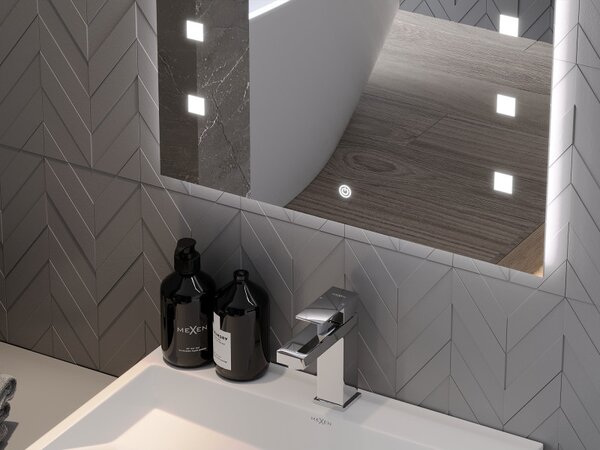 Mexen Ner, oglinda baie LED cu iluminare din spate 100x80 cm, 6000K, anti-aburire, 9809-100-080-611-00