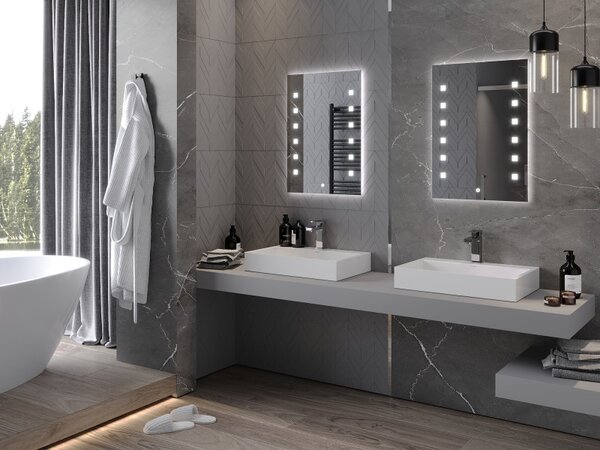 Mexen Ner, oglinda baie LED cu iluminare din spate 50x70 cm, 6000K, anti-aburire, 9809-050-070-611-00