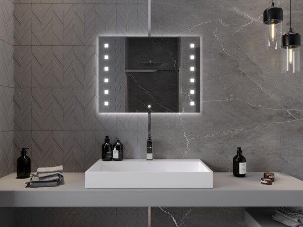Mexen Ner, oglinda baie LED cu iluminare din spate 80x60 cm, 6000K, anti-aburire, 9809-080-060-611-00