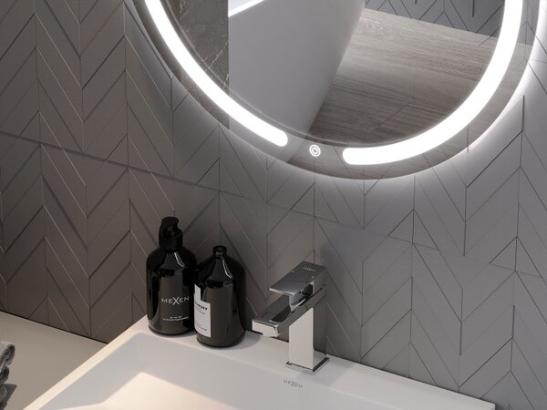 Mexen Rose, oglinda baie LED cu iluminare din spate 60x60 cm, 6000K, anti-aburire, 9810-060-060-611-00